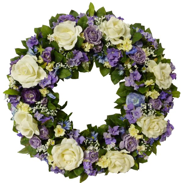 Purple & White Silk Wreath